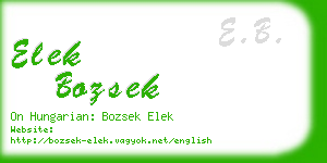 elek bozsek business card